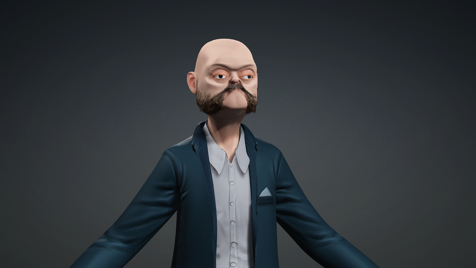 Early clothing and silhouette pass for the character vibe