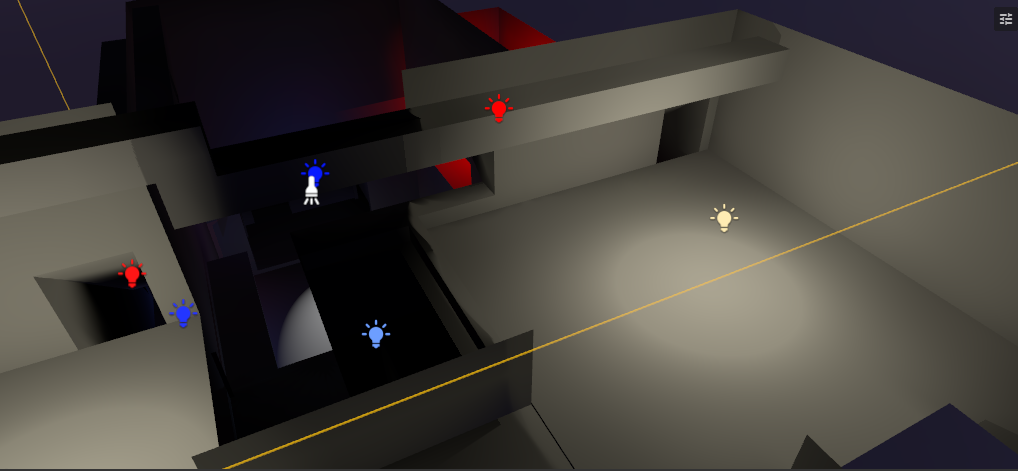 Club POI upper and side route test with colored light markers