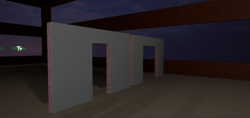Tactical wall material pass with insulation visible on the exposed edges