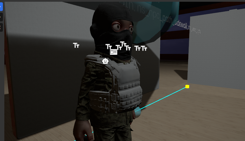Tactical vest fitted on an in-game character in the s&box scene