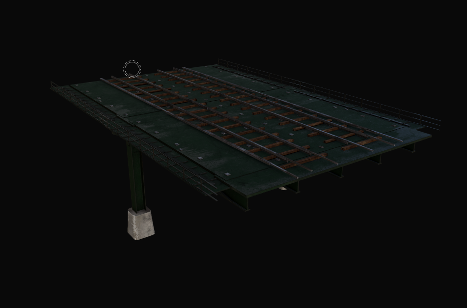 Painted train platform sample viewed from above