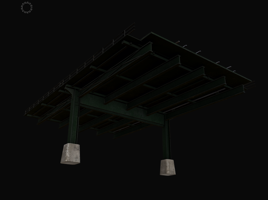 Painted train platform sample viewed from below